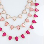 Zohara Ombre Pink Teardrop Tiered Necklace